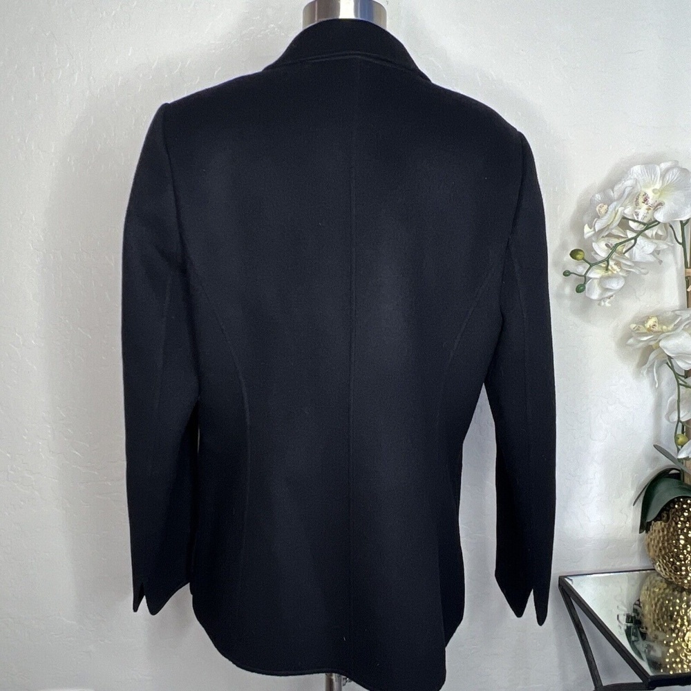 ELLEN TRACY 100% Wool Buttons Jacket Size 12 In Black - Picture 3 of 8